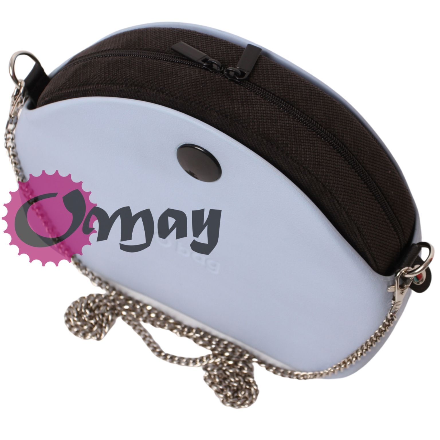 Czarny Welur organizer do OBAG MOON LIGHT struktura 2 kieszenie OMAY
