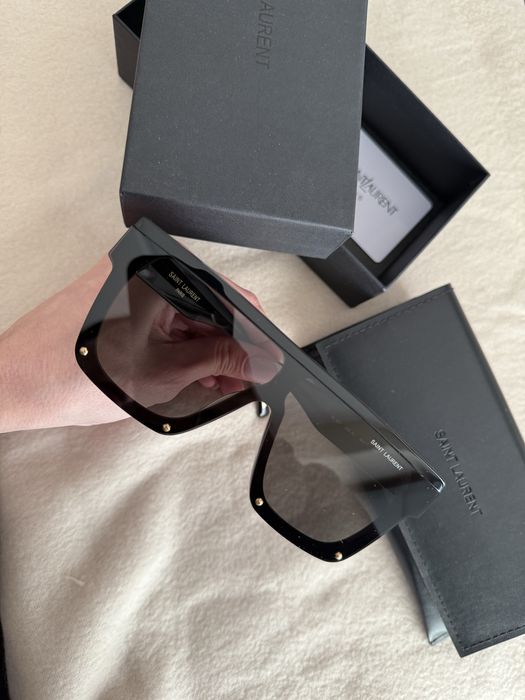 Okulary Saint Laurent czarne duże etui pudełko