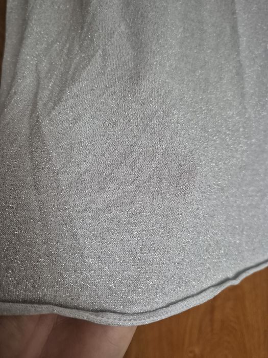 Bluzka tshirt ze srebrną nitką włoska L