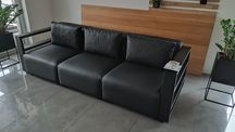 Sofa skóra naturalna czarna