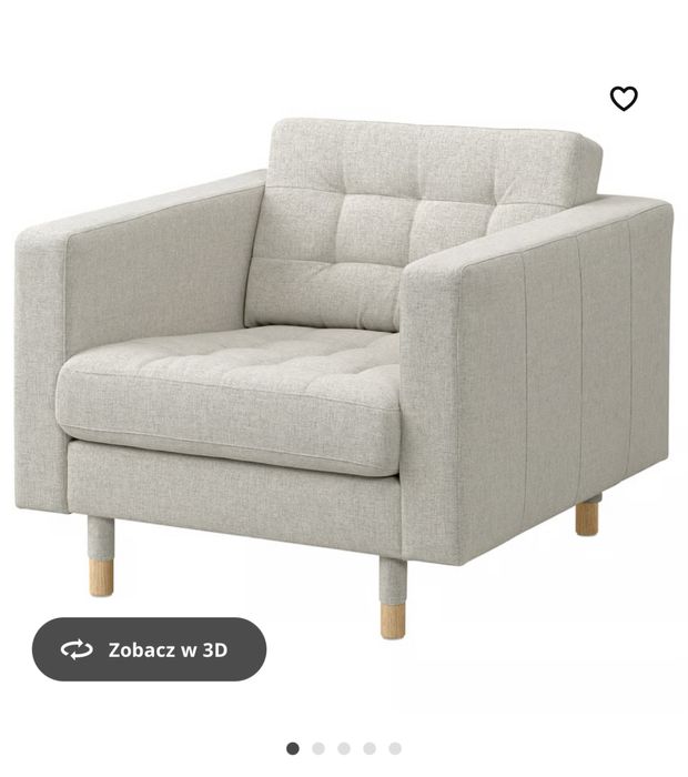 Fotel, Gunnared beżowy/drewno