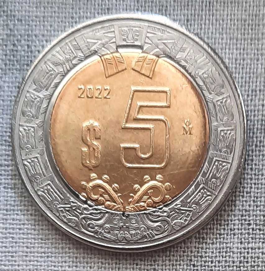Рідкісні монети Мексики 1, 2, 5, 10, 20 песо, 50 сентаво 2019-2022 р.