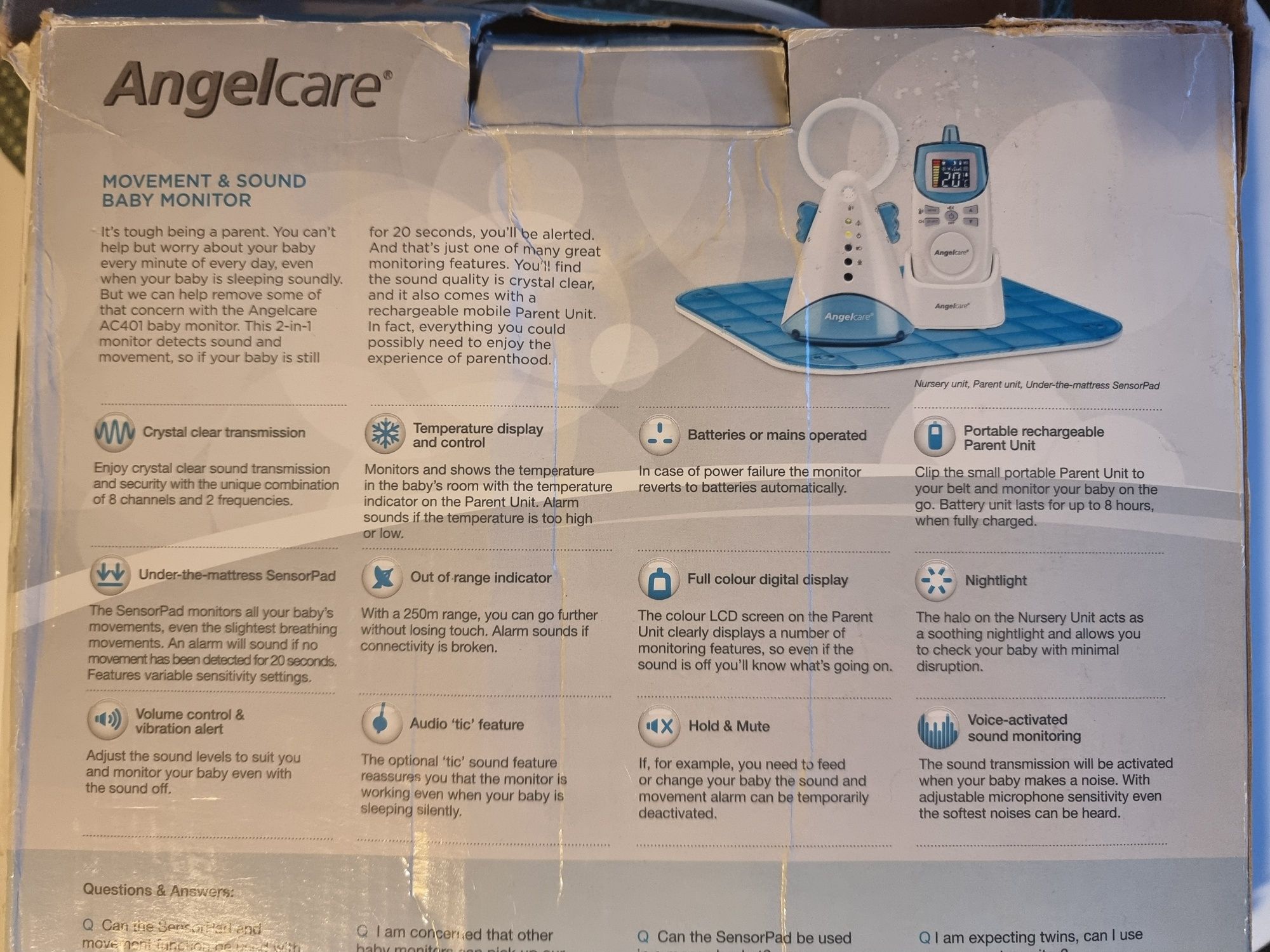 AngelCare niania elektroniczna monitor oddechu