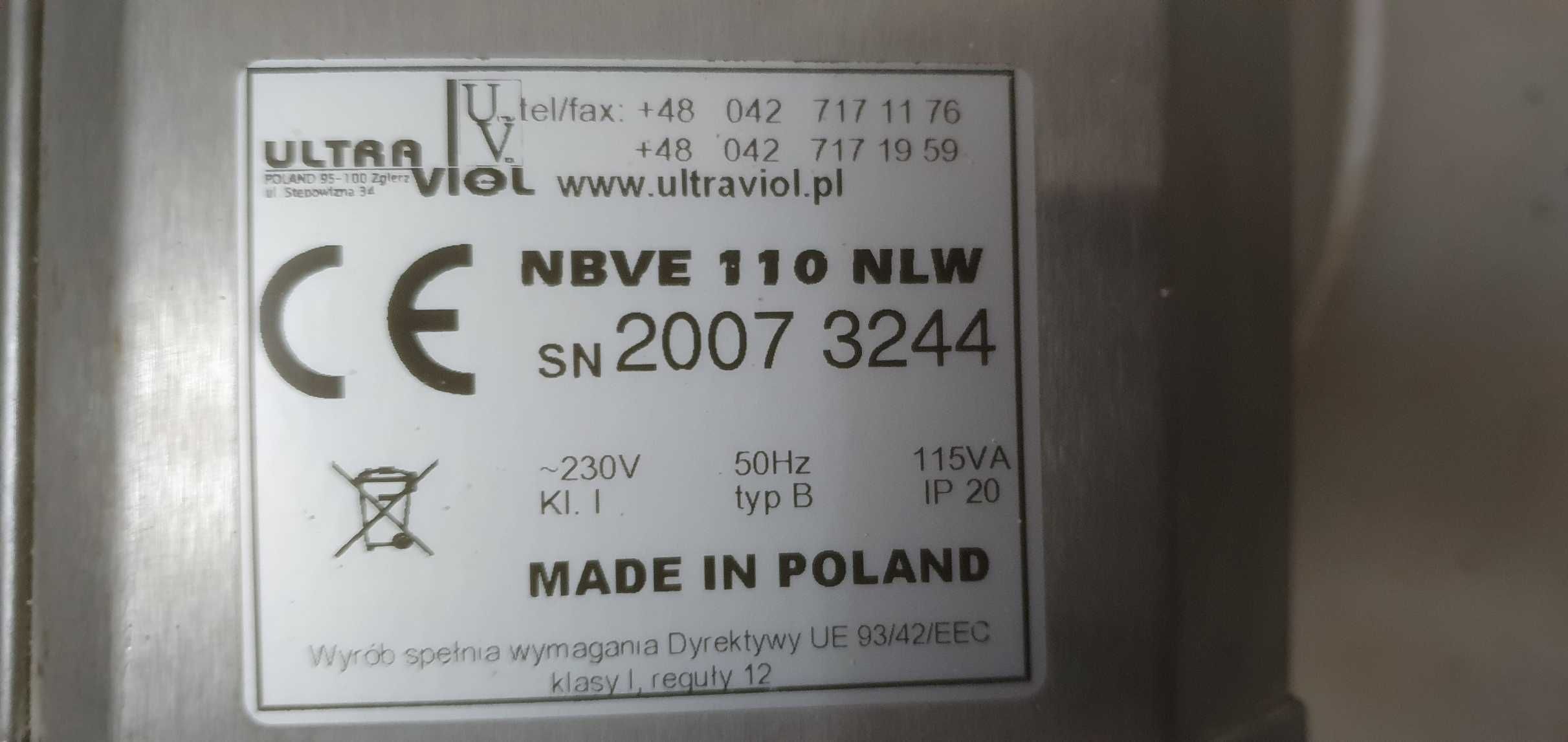 ULTRAVIOL NBVE 110 N Lampa UV-C wirusobójcza i bakteriobójcza