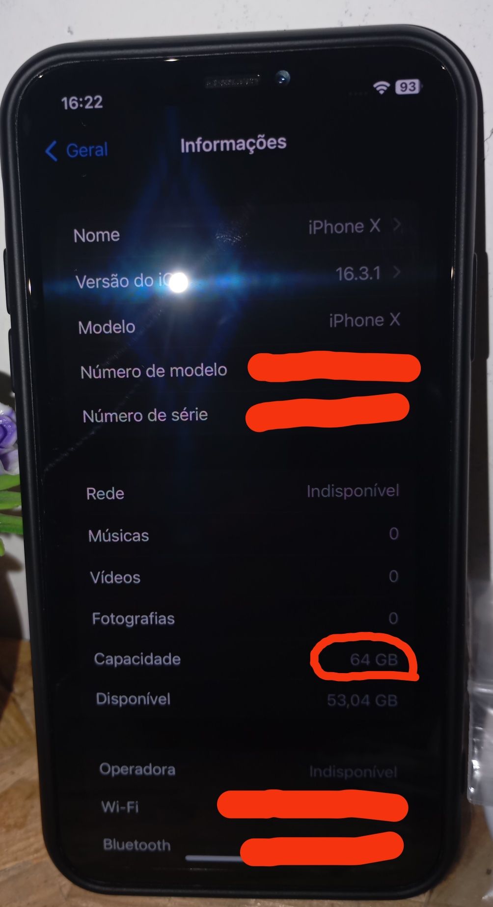 iPhone X 64GB em ótimo estado