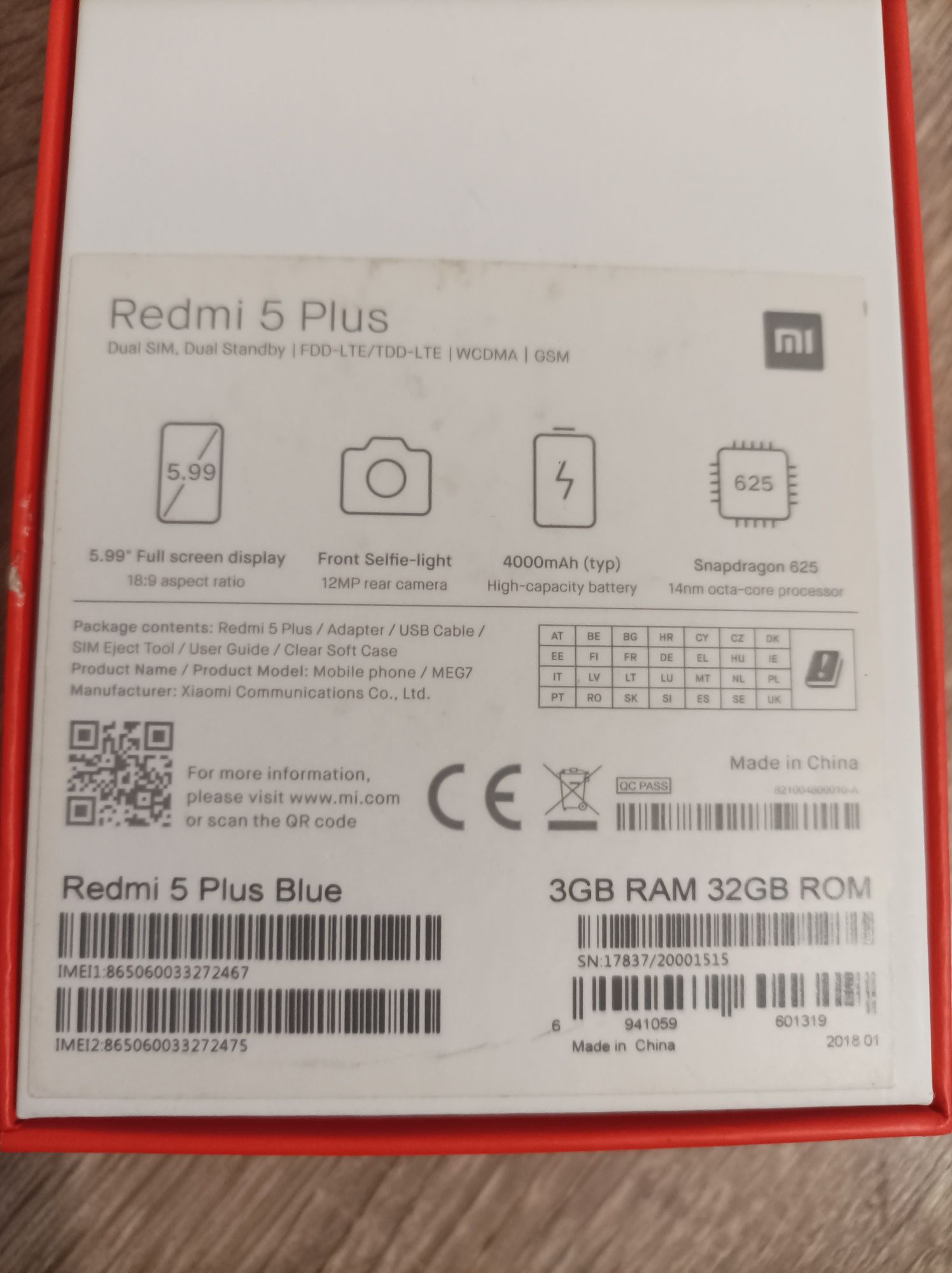 Redmi 5 plus 3/32