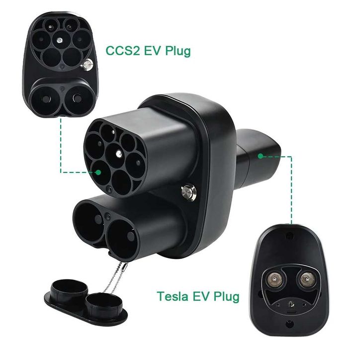 Перехідник адаптер Tesla швидкісна зарядка CCS2 Type2 - NACS Тесла