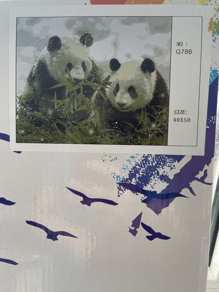 Картина по номерам панды