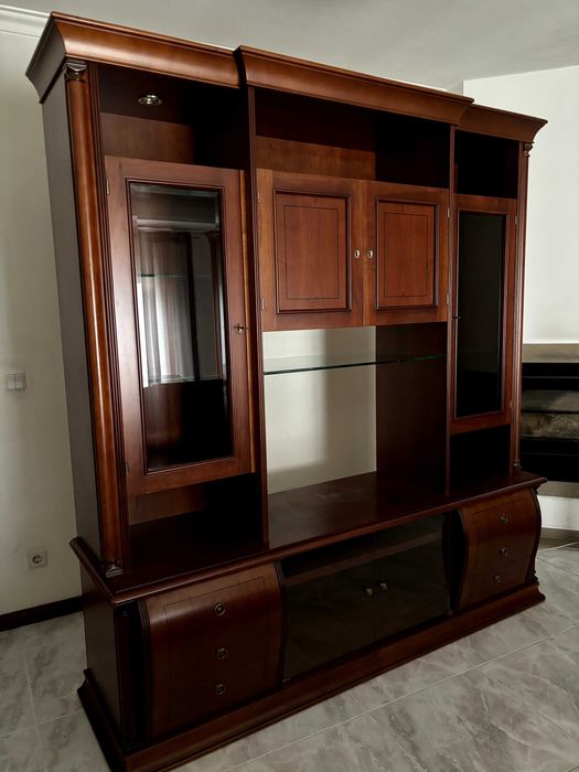 Móvel sala de jantar para TV, c/ mini bar e iluminação