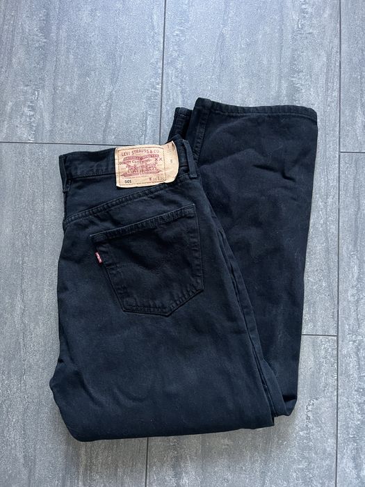 Spodnie jeansy jeansowe 1999 Levis 501 W36 L30 black denim vintage