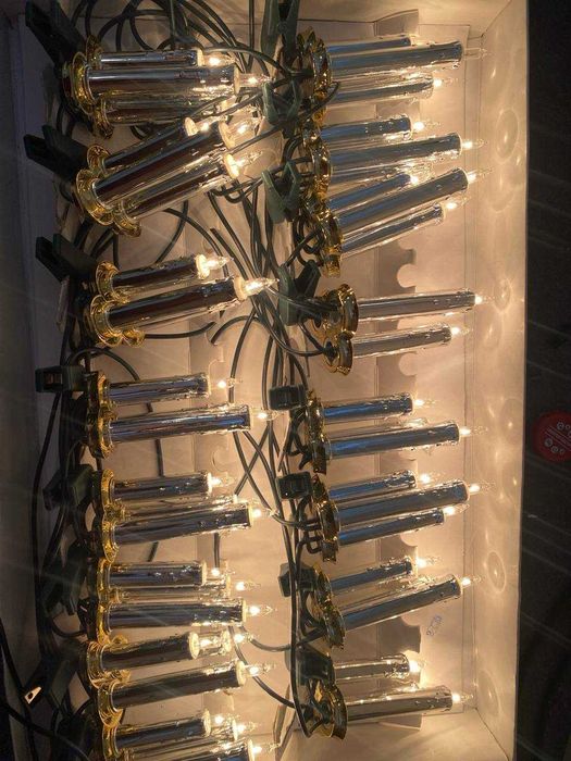 Гирлянда винтажная 3 свечи на одной прищепке