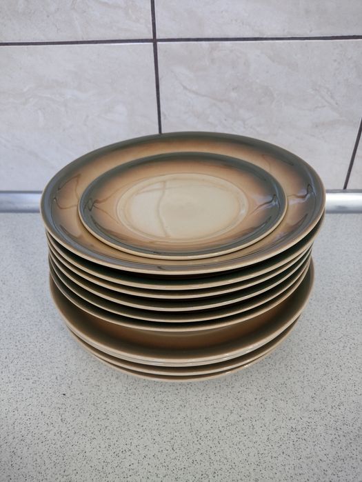 Stare talerze Tułowice 11 sztuk, głębokie, płytkie, PRL, retro, vintag