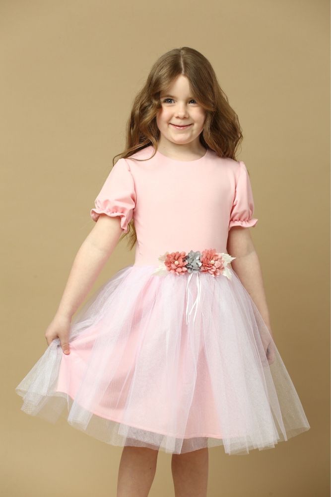 Дитяче нарядне ошатне плаття з фатином розмір 110-134.