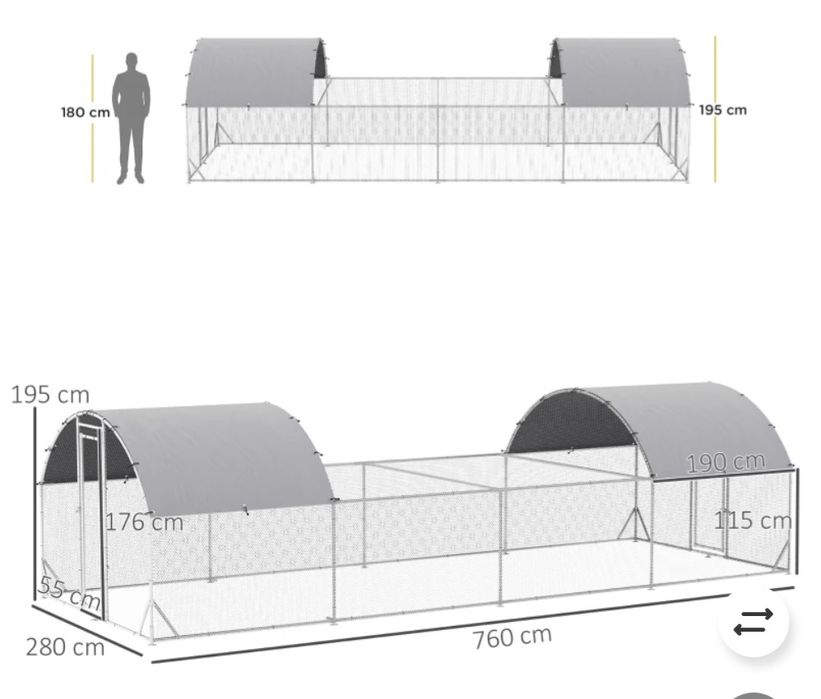 Galinheiro exterior aço galvanizado