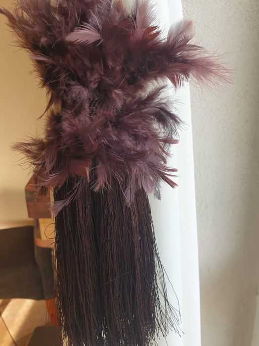 Sznur brąz pióra chwost do podpięcia zasłon