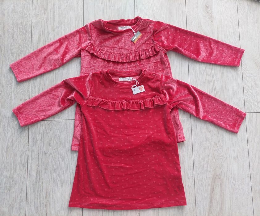 Sukienki świąteczne dla bliźniaczek dziewczynki r. 98