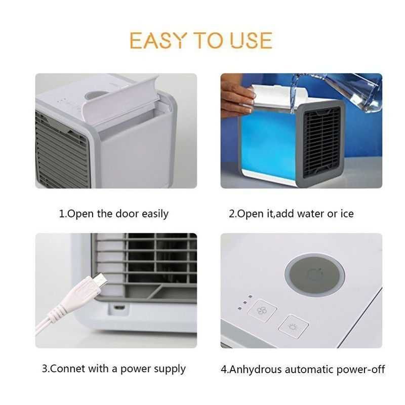 Andowl Mini USB Air Cooler Ultra Fan Humidifier Purifier