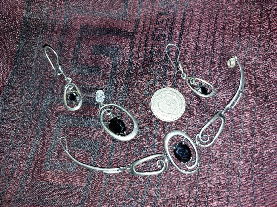 Komplet srebrnej biżuterii 3 części