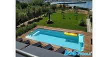 Ogrodowy basen poliestrowy Santorini 7.5x3.5x1.55m z izolacją