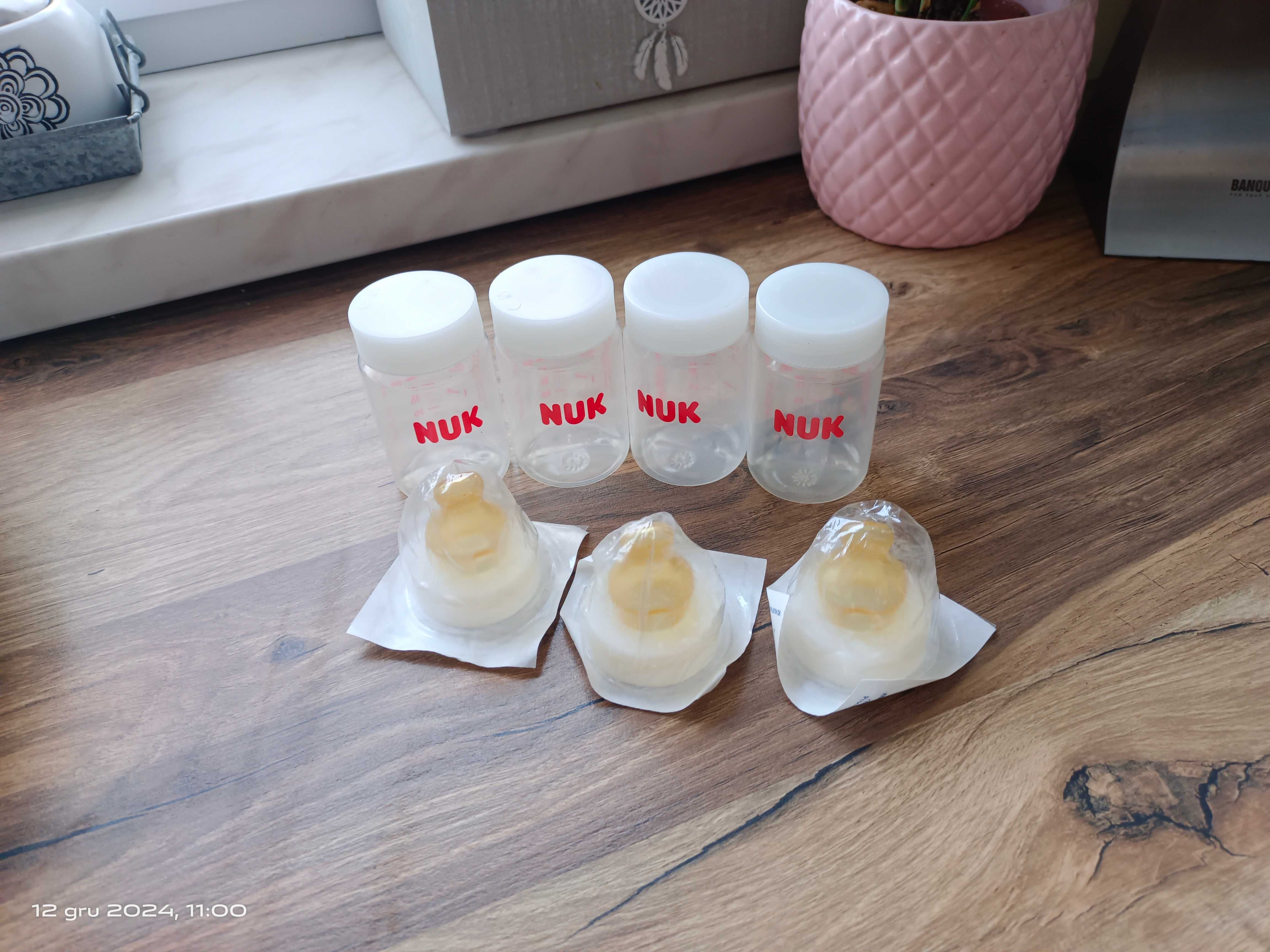 Zestaw Sterylne  butelki NUK, poj. 80ml, smoczki do butelki mleka NUK