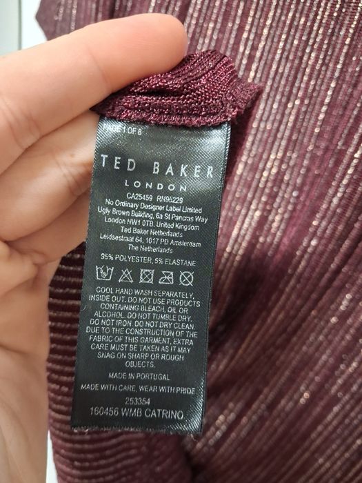 Ted Baker bordowa bluzka połyskującą damska M