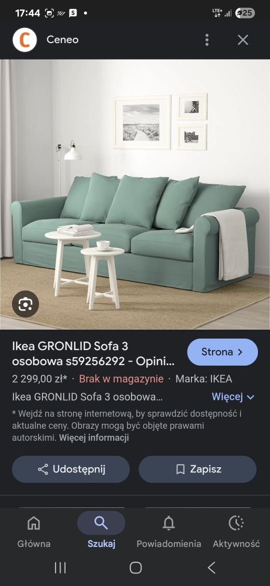 Sofa ikea gronlid 3 osobowa
