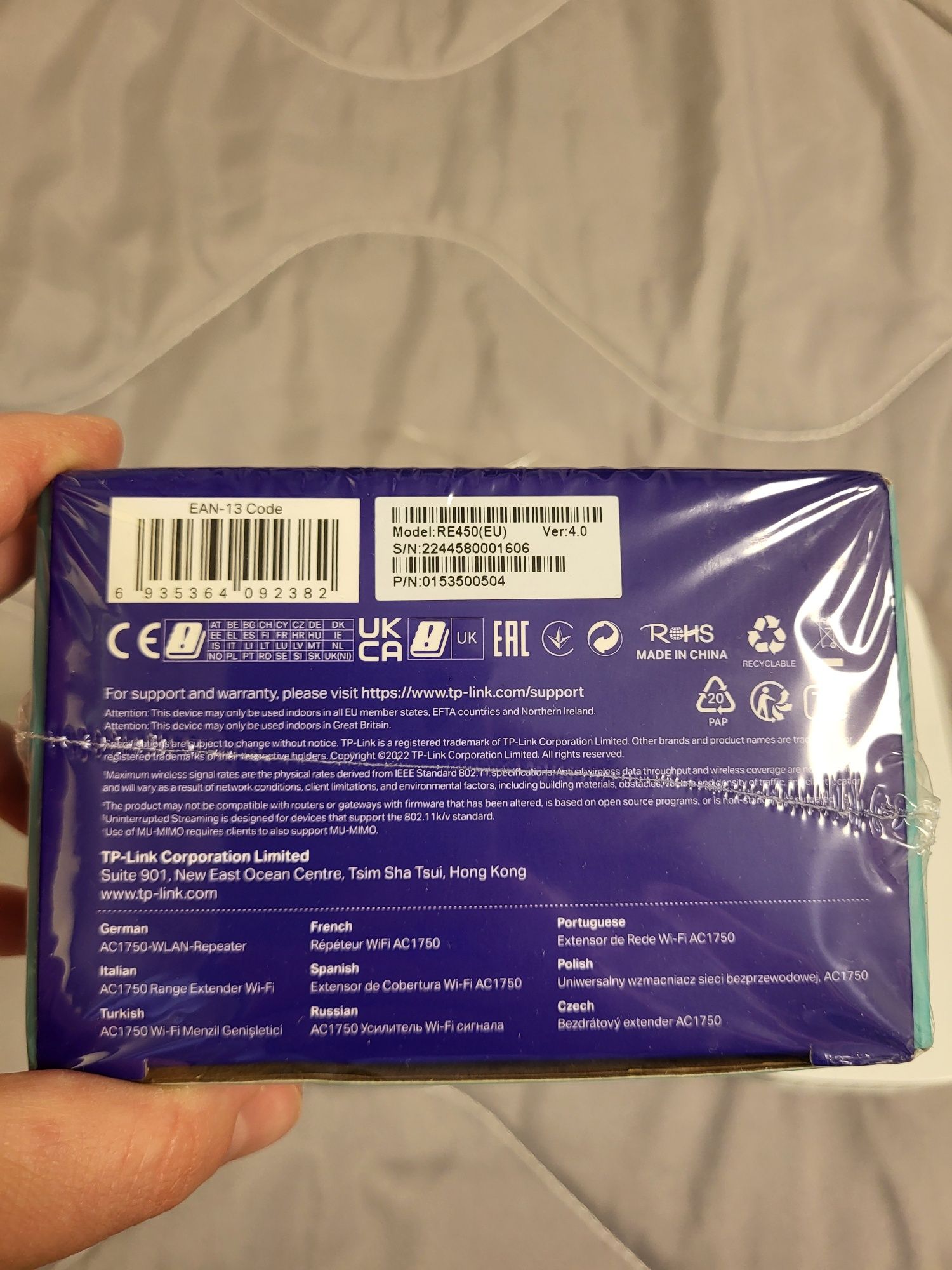 Tp-link re450 wzmacniacz sieci Wi-Fi