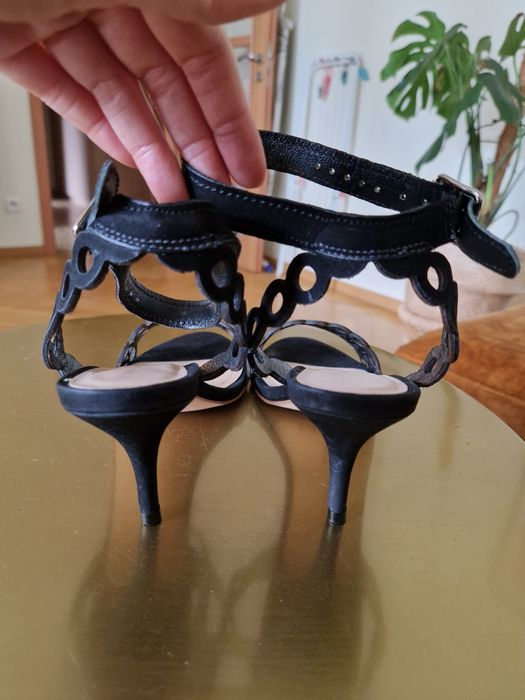 Sandalki na obcasie 38 39 czarne Loeffler Randall