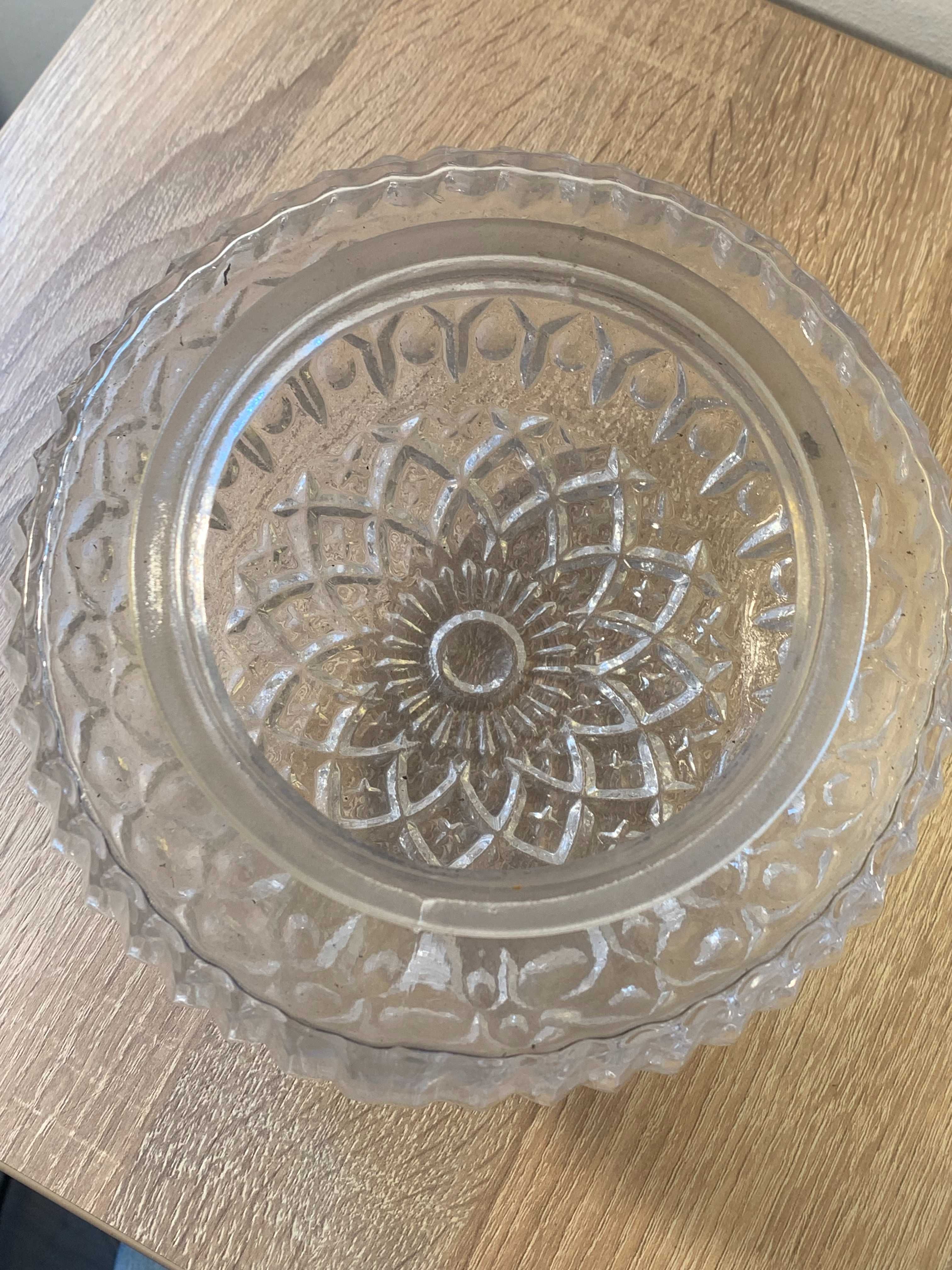 lampa plafon , kinkiet, szkło kryształowe, Vintage, DDR, Stan bd-