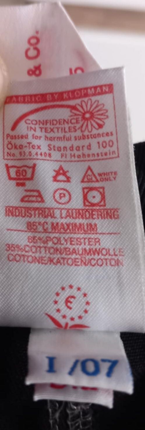 Czarne spodnie męskie cargo Klopman,r. XL