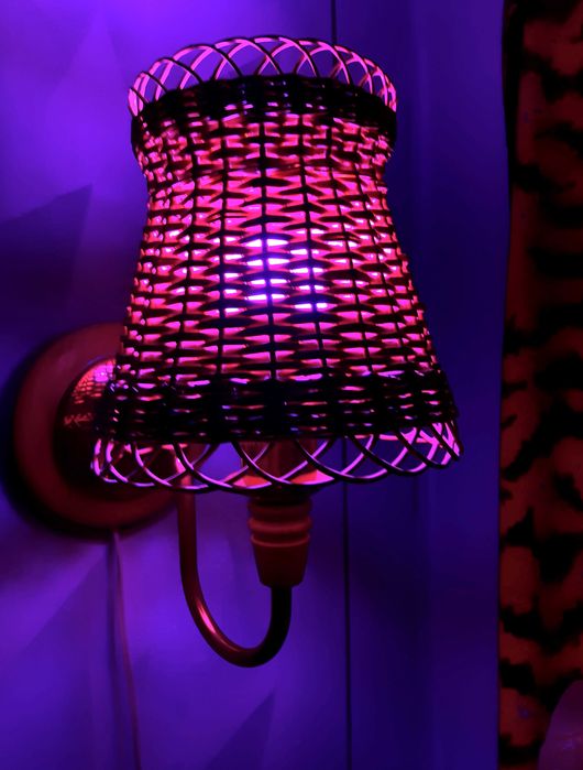 Светильник бра СССР ретро винтаж абажур натуральная лоза хендмейд