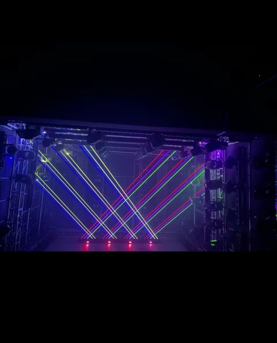 Listwa laserowa, laser dyskotekowy z ruchomymi głowicami RGB 3 w 1