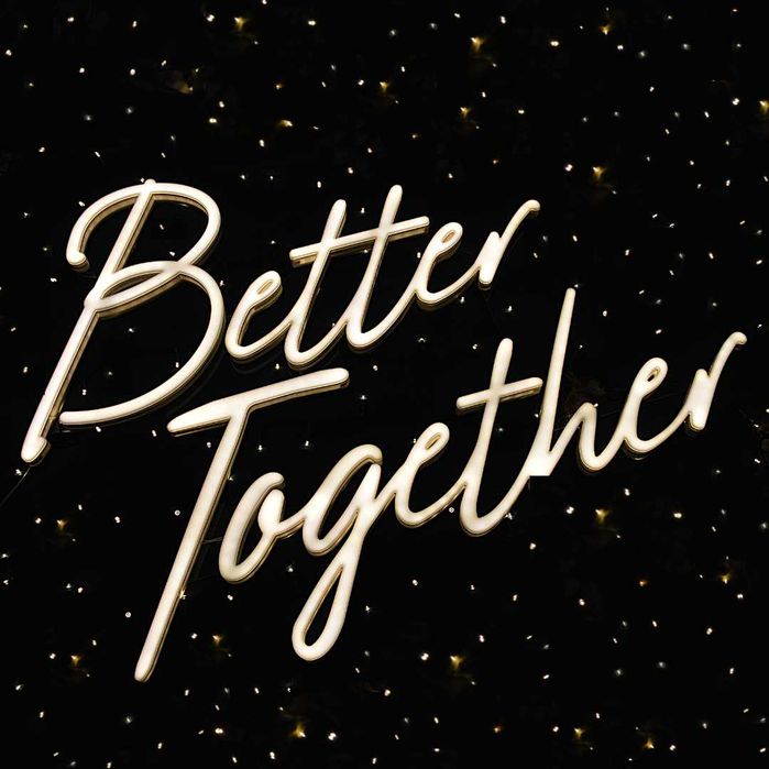 Better Together napis neon ledon ślub wesele
