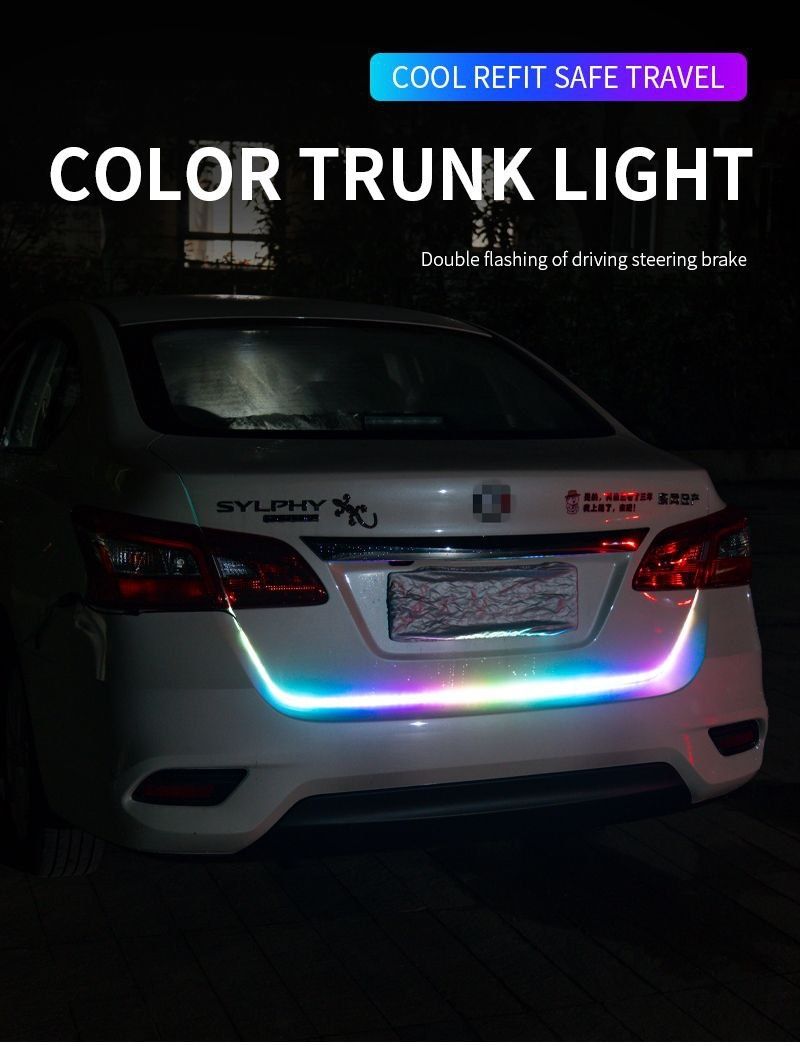 Вологозахисна LED RGB стрічка на кришку багажника 12v 1.2 м