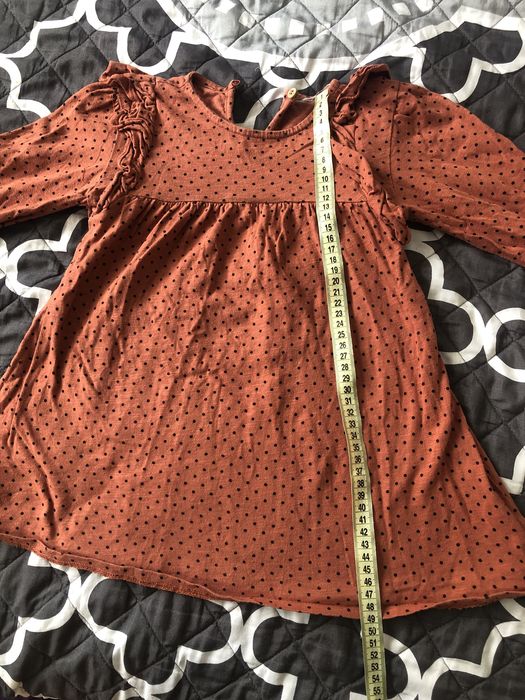 Sukienka/ tunika długi rękaw brązowa rozmiar 110/116