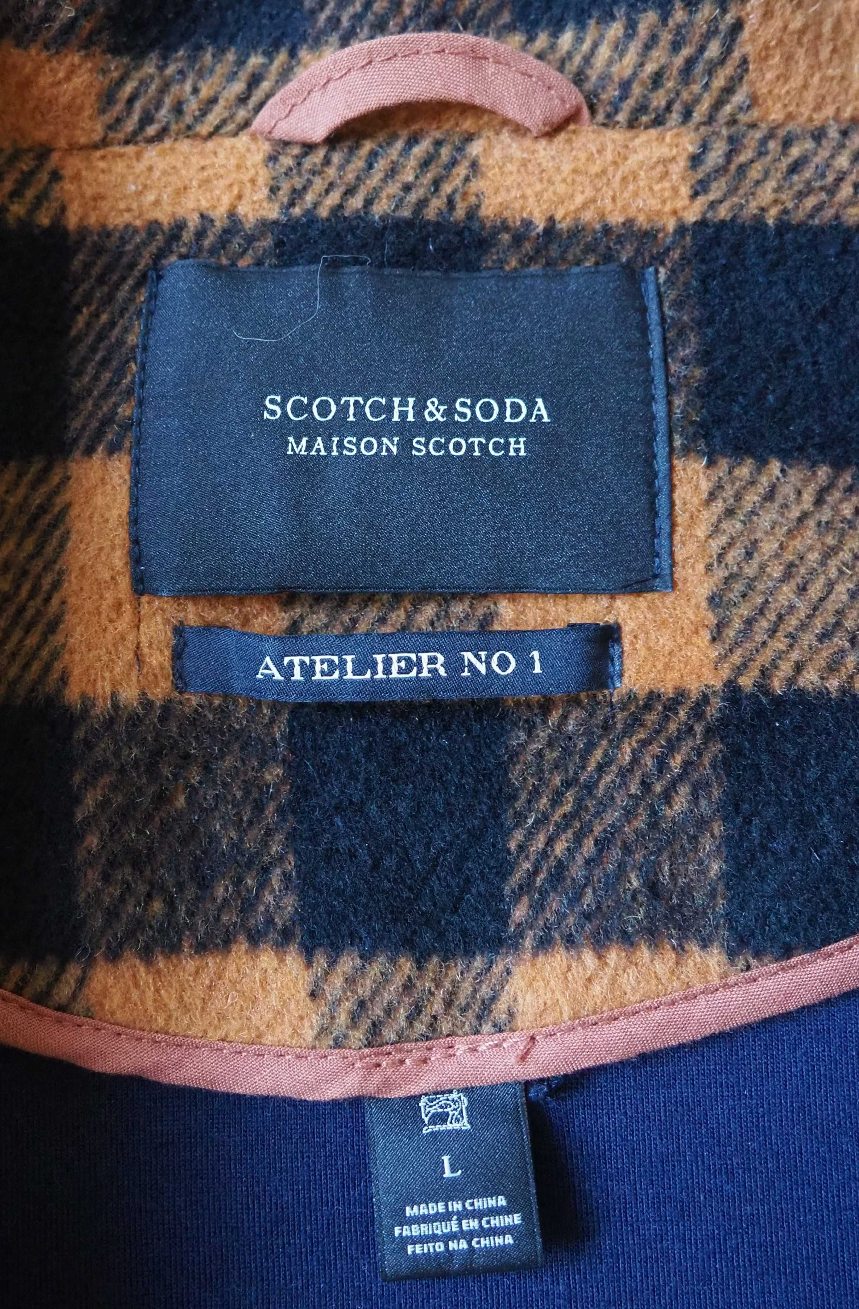 SCOTCH & SODA Bonded Wool Jacket In Checks_płaszcz damski klasyczny_L