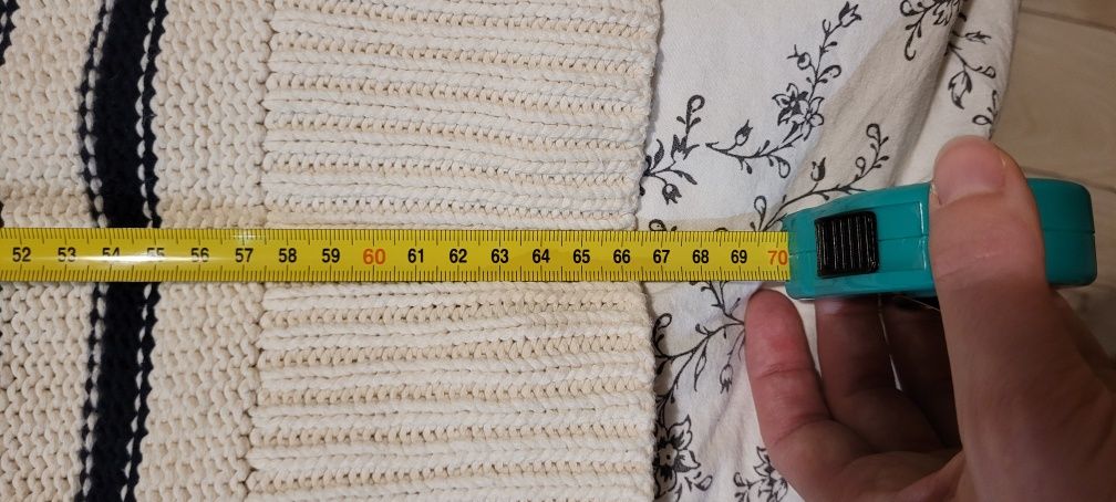 Biały sweter w paski oversize r38 oysho