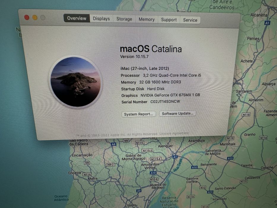 IMAC macOS Catalina late 2012 de 27 inch 32gb ram SSD 2T