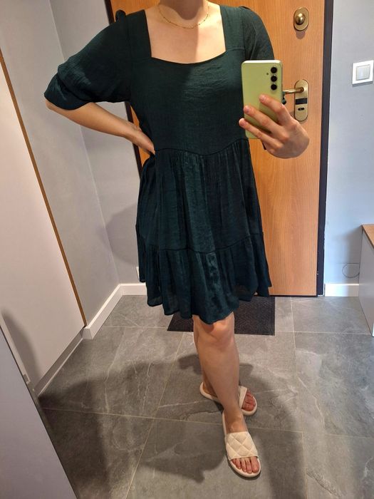 Sukienka Apricot butelkowa zieleń XL