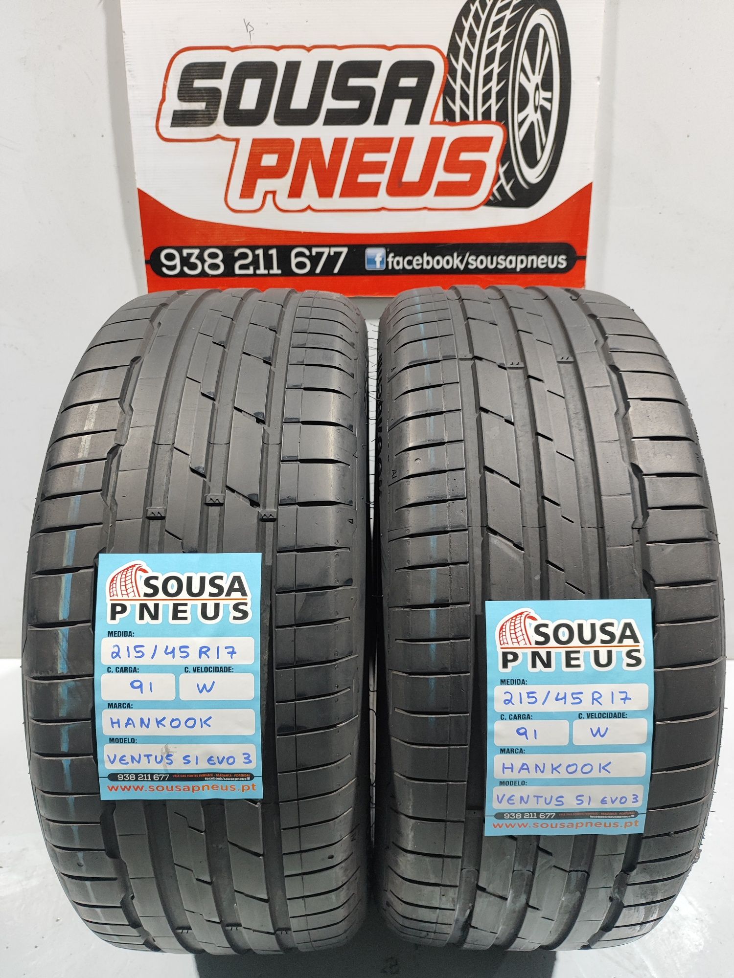 2 pneus semi novos 215-45R17 Hankook - Oferta dos Portes