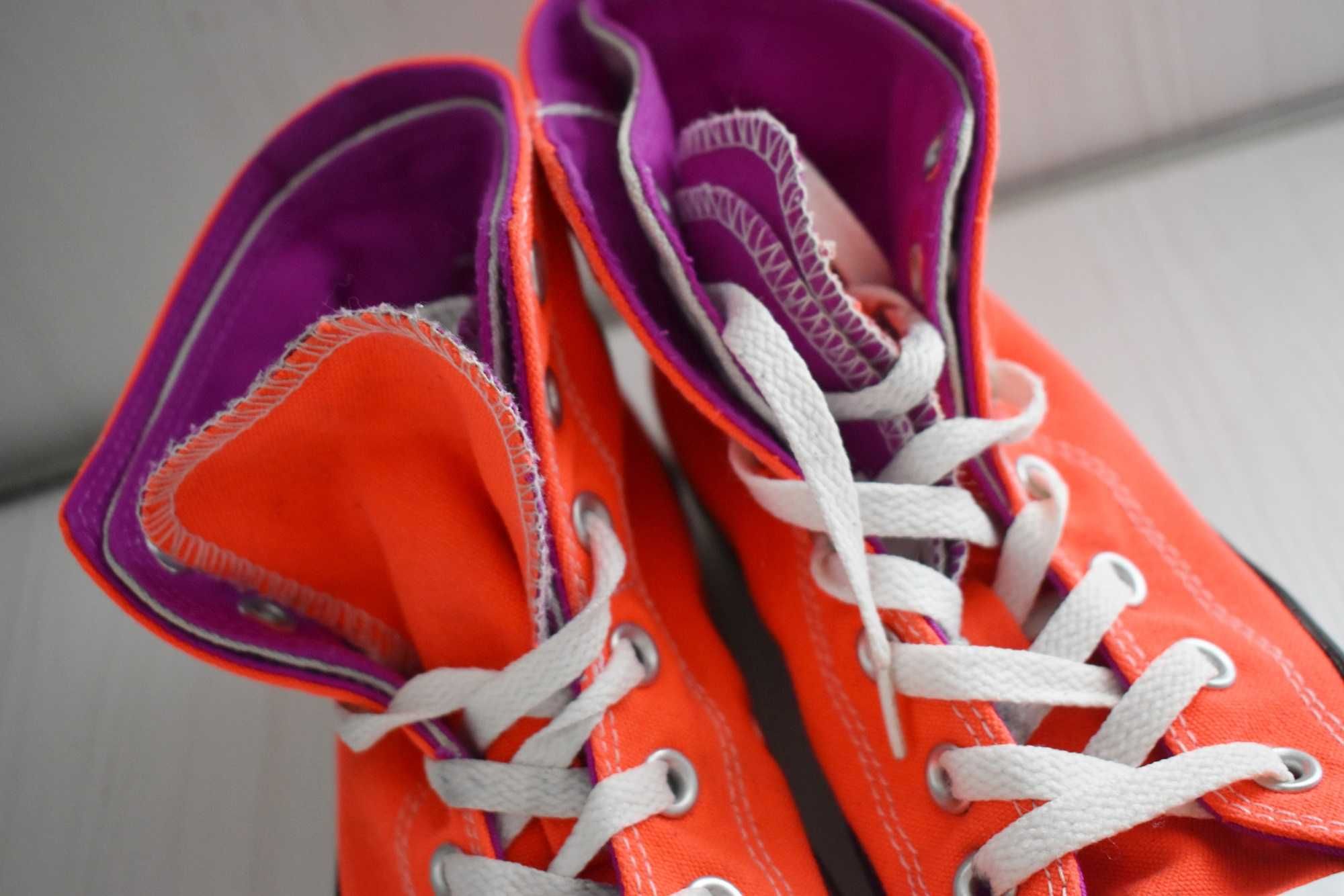 Buty sportowe trampki wysokie Converse 37,5 neon kolorowe damskie