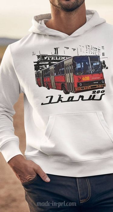 Autobus PRL Auto Ikarus 280  bluza z kapturem męska 8 rozmiarów