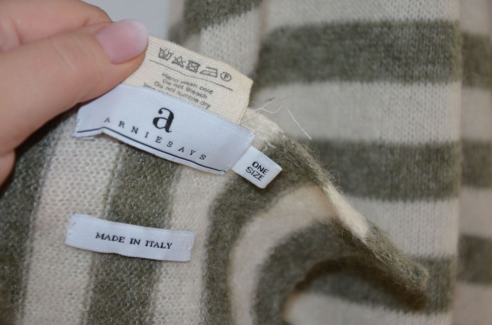 Arnie Says szal szalik palace  virgin wool zielony/ecru