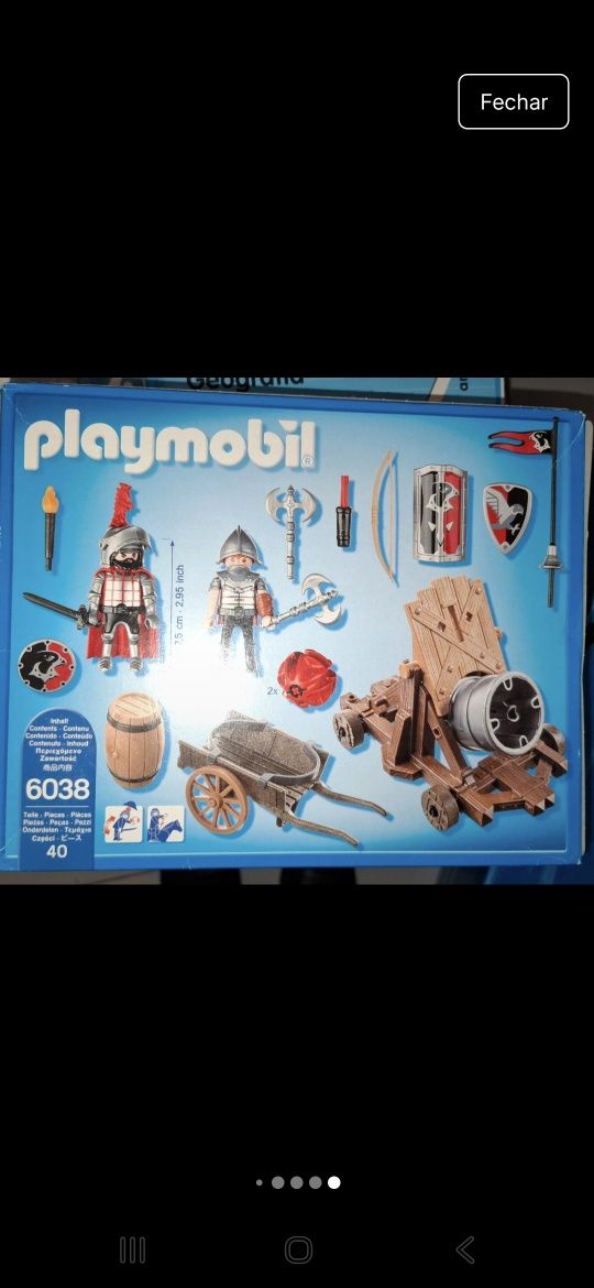 Playmobil Knights 6038 cavaleitos do Falcão com canhão (ANO 2014)