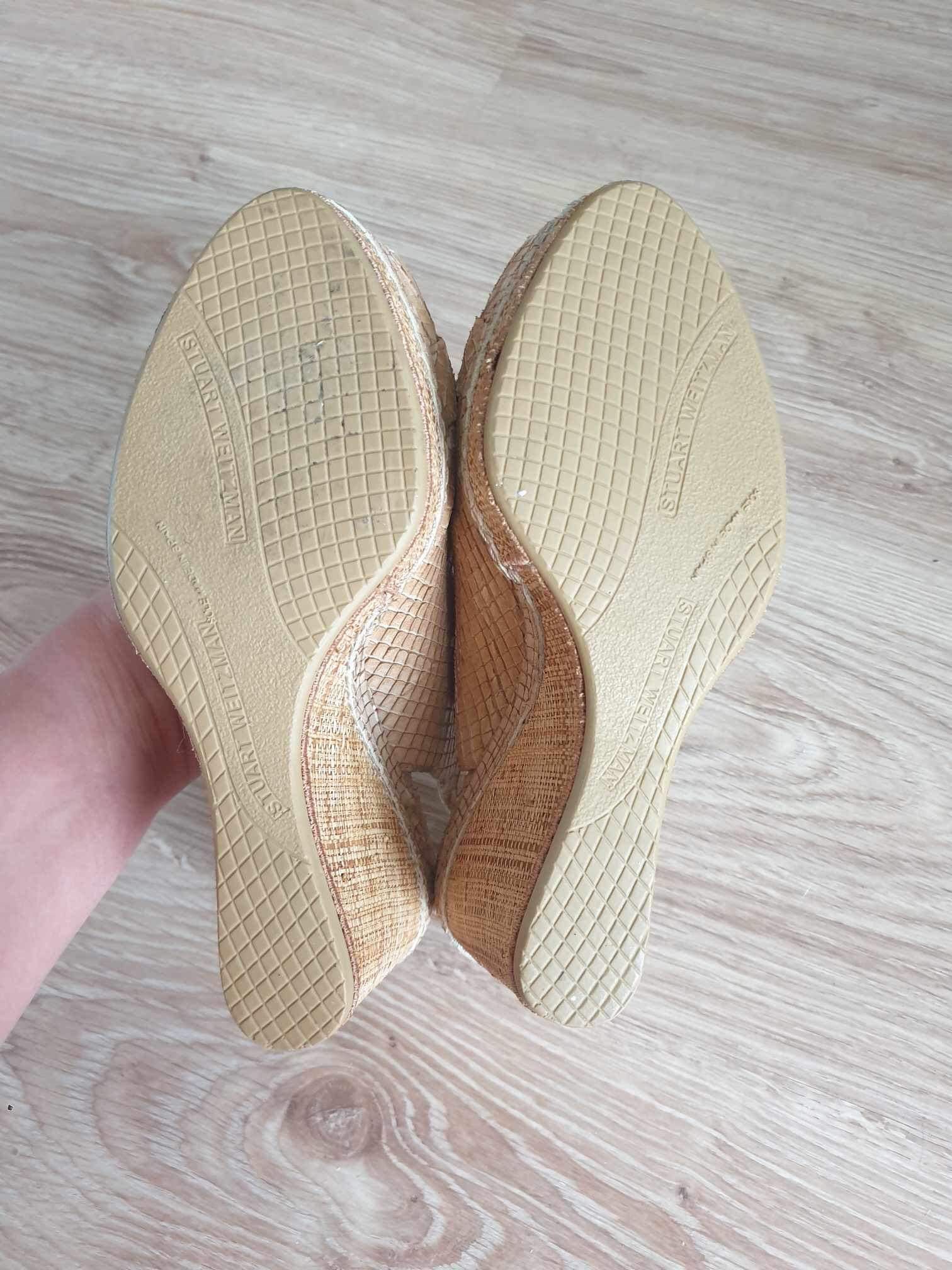 Stuart Weitzman sandały na koturnie 35