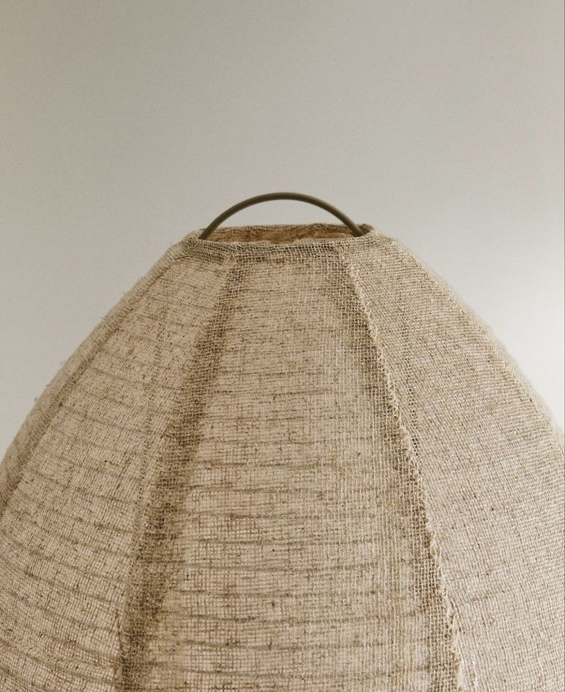 Candeeiro De Mesa Oval Linho Zara Home NOVO