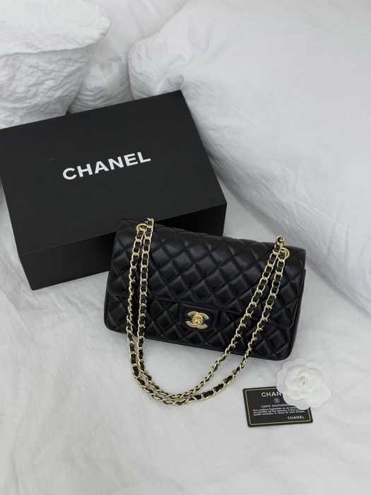 Сумка Chanel 2.55 шкіра | чорна | золота фурнітура