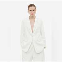 Білий піджак блейзер лляний лен H&M