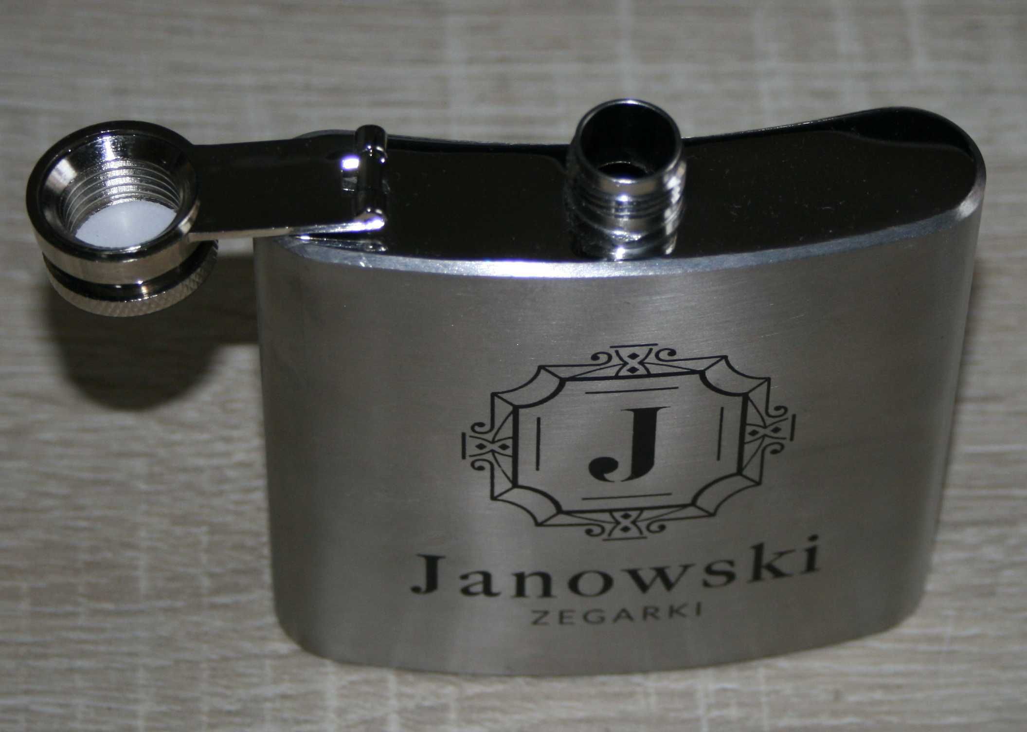 piersiówka z grawerem Janowski zegarki 200ml