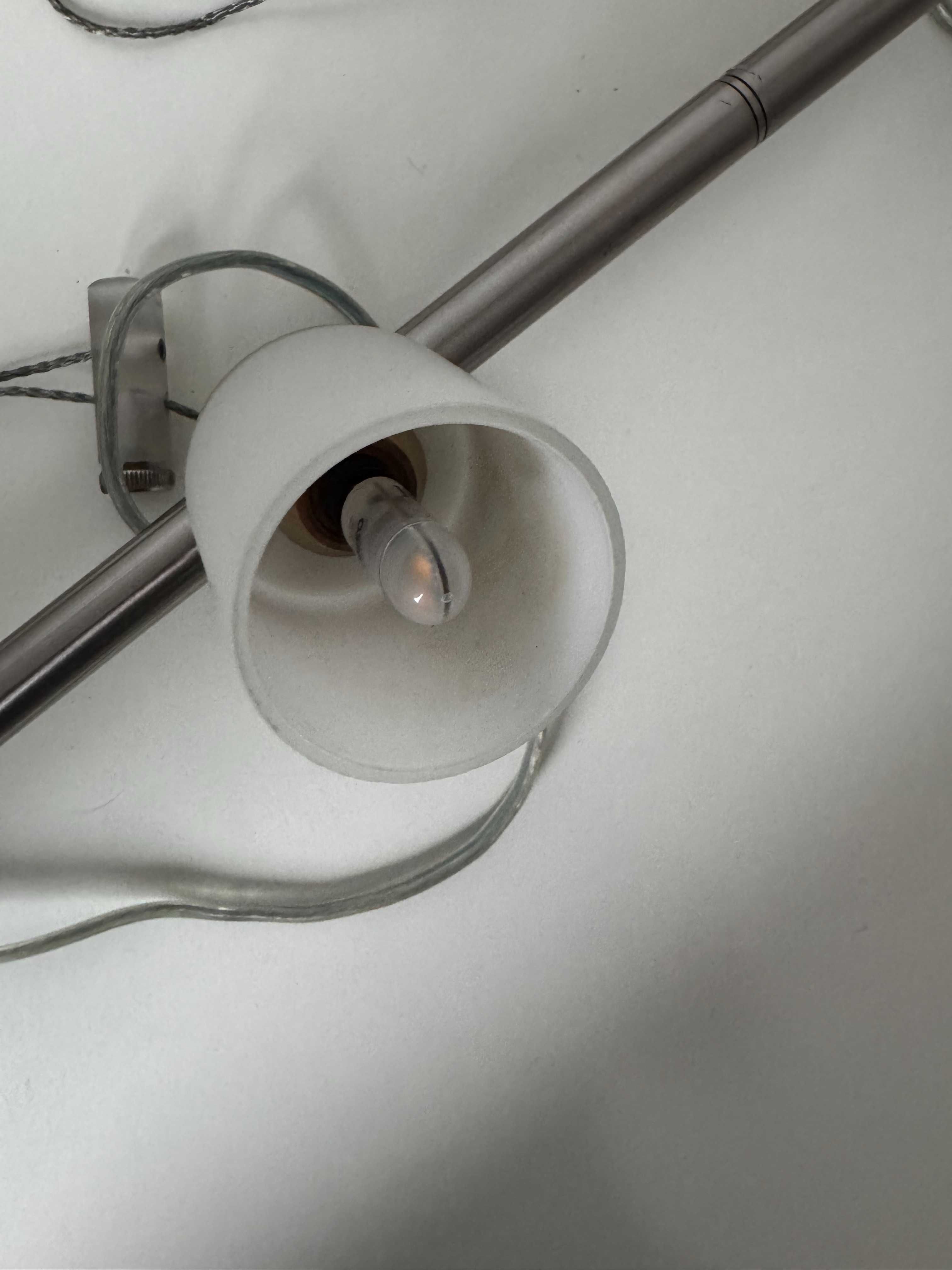 Lampa wisząca sufitowa z 6 kloszami – stal szczotkowana/szkło mleczne
